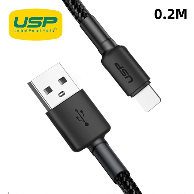 USP BoostUp Lightning to USB-A Cable (20cm) Black - Quick Charge & Connect, 2.4A Rapid Charge, Durable, Nylon Weaving, Apple iPhone/iPad/MacBook USP BoostUp Lightning to USB-A Cable (20cm) Black - Quick Charge & Connect, 2.4A Rapid Charge, Durable, Nylon Weaving, Apple iPhone/iPad/MacBook
